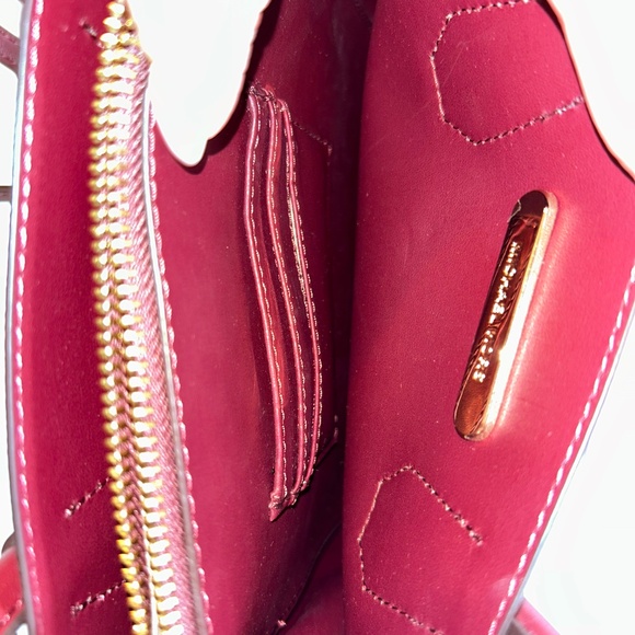 Michael Kors Mercer Medium Messenger Satchel Brown MK Logo Merlot Leather Crossb - Picture 6 of 6